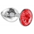 Малая серебристая анальная пробка Diamond Red Sparkle Small с красным кристаллом - 7 см. - Lola Games - купить с доставкой в Волгограде