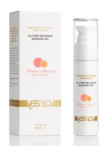 Универсальный массажный гель-смазка Allover Delicious Massage Gel с ароматом персика и аброкоса - 50 мл. - YESforLOV - купить с доставкой в Волгограде