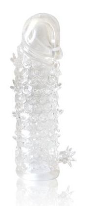 Закрытая прозрачная рельефная насадка Crystal sleeve - 13 см. - Erowoman-Eroman - в Волгограде купить с доставкой