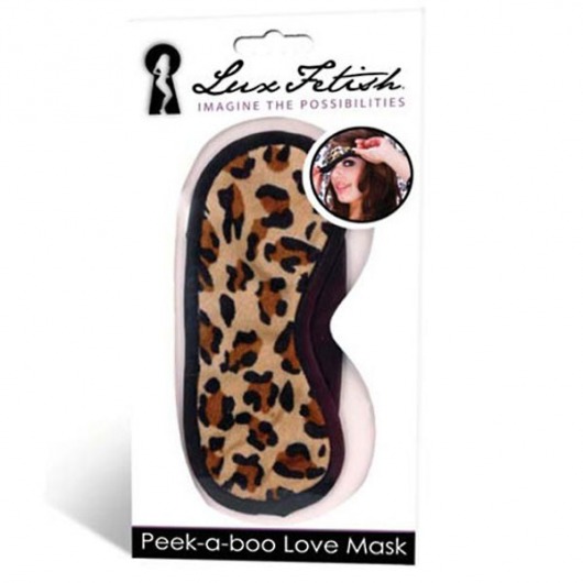 Леопардовая маска на глаза Peek-a-Boo - Lux Fetish - купить с доставкой в Волгограде