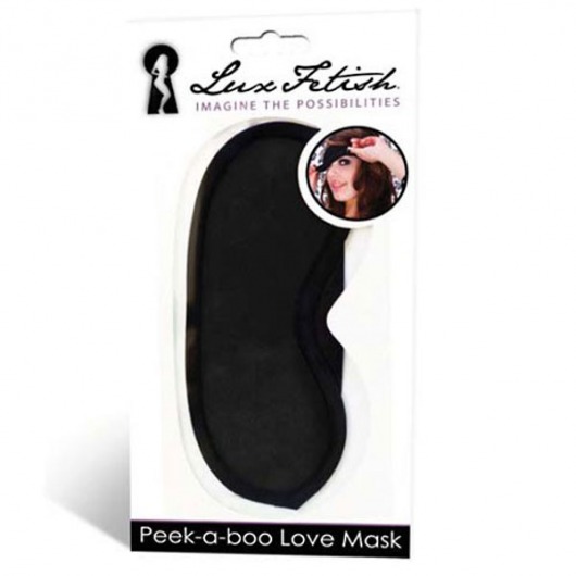 Черная маска на глаза Peek-a-Boo - Lux Fetish - купить с доставкой в Волгограде
