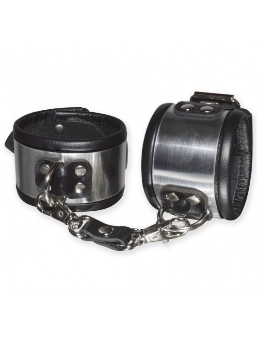 Эффектные серебристо-черные наручники с металлическим блеском - Sitabella - купить с доставкой в Волгограде