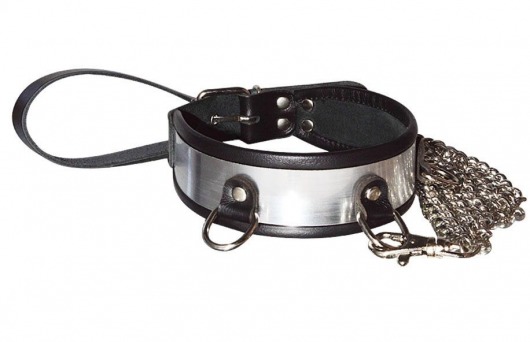 Стильный ошейник с металлическим блеском и поводком - Sitabella - купить с доставкой в Волгограде