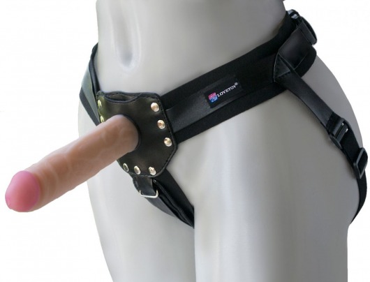 Черный пояс-трусики с двумя насадками  Экзотик-Linda  - 15,5 и 10,5 см. - LOVETOY (А-Полимер) - купить с доставкой в Волгограде