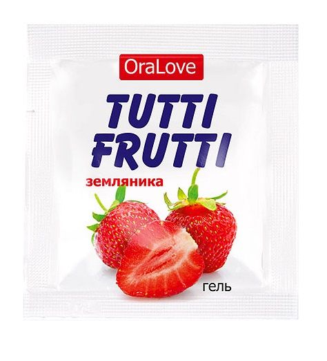 Пробник гель-смазки Tutti-frutti с земляничным вкусом - 4 гр. - Биоритм - купить с доставкой в Волгограде