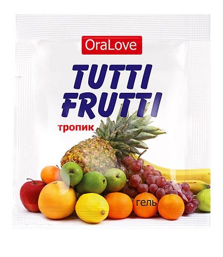 Пробник гель-смазки Tutti-frutti со вкусом тропических фруктов - 4 гр. - Биоритм - купить с доставкой в Волгограде