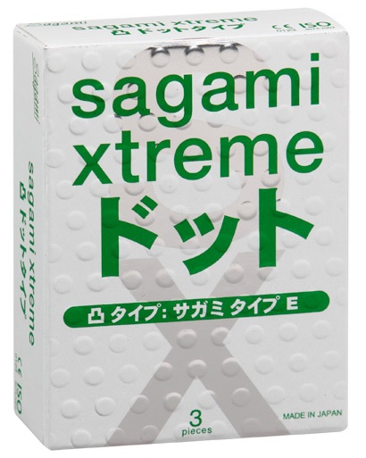 Презервативы Sagami Xtreme SUPER DOTS с точками - 3 шт. - Sagami - купить с доставкой в Волгограде