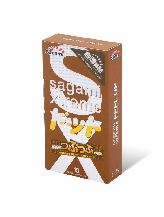 Презервативы Sagami Xtreme FEEL UP с точечной текстурой и линиями прилегания - 10 шт. - Sagami - купить с доставкой в Волгограде