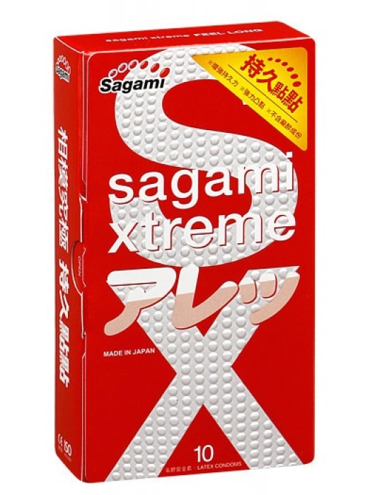 Утолщенные презервативы Sagami Xtreme Feel Long с точками - 10 шт. - Sagami - купить с доставкой в Волгограде