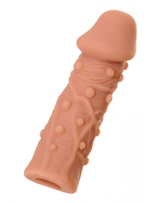 Телесная реалистичная насадка KOKOS Extreme Sleeve 06 с дополнительной стимуляцией - 12,7 см. - KOKOS - в Волгограде купить с доставкой
