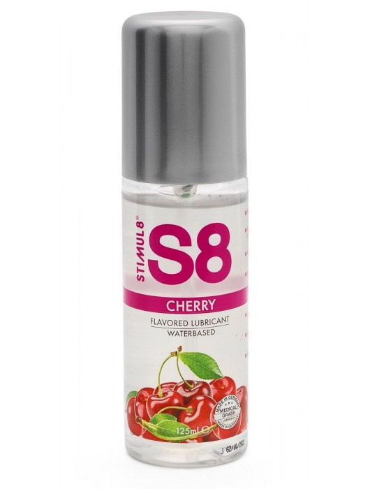 Смазка на водной основе S8 Flavored Lube со вкусом вишни - 125 мл. - Stimul8 - купить с доставкой в Волгограде