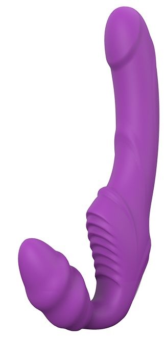 Фиолетовый безремневой вибрострапон DOUBLE DIPPER - Dream Toys - купить с доставкой в Волгограде