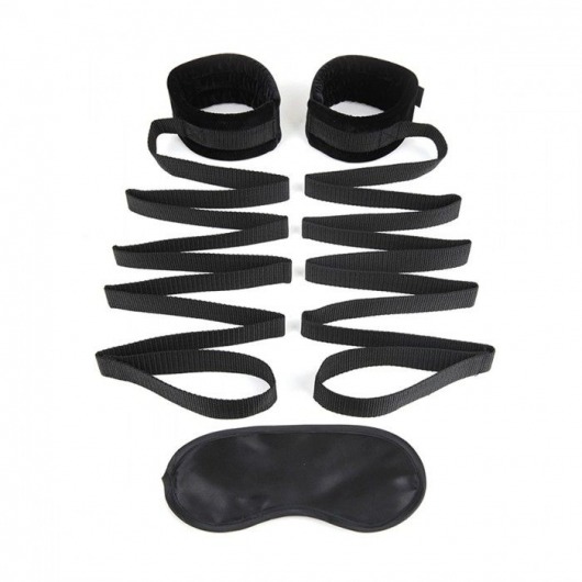 Чёрные манжеты для фиксации на кровати Bondage Bed Strap - Lux Fetish - купить с доставкой в Волгограде
