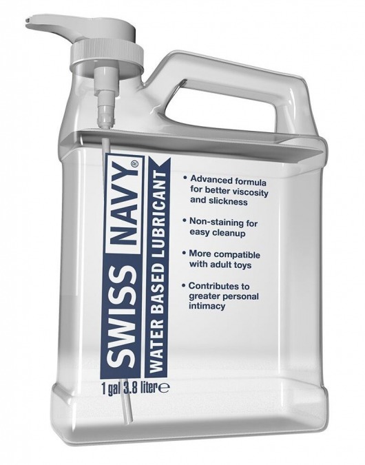 Канистра лубриканта Swiss Navy Water Based Lube на водной основе - 3,8 л. - Swiss navy - купить с доставкой в Волгограде