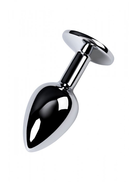 Серебристая конусовидная анальная пробка с фиолетовым кристаллом - 7 см. - ToyFa - купить с доставкой в Волгограде