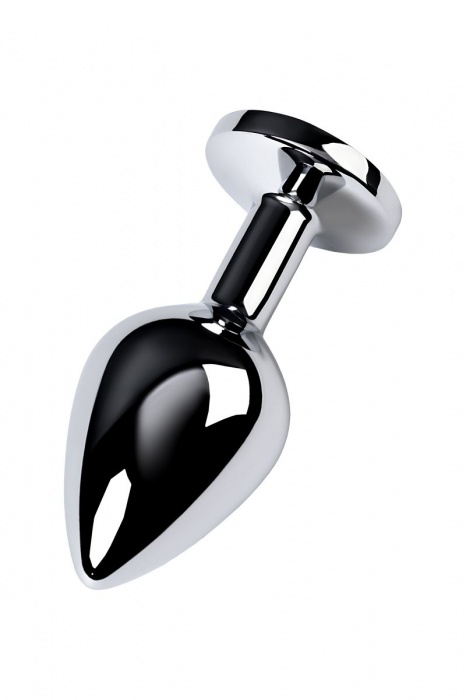 Серебристая конусовидная анальная пробка с голубым кристаллом - 8 см. - ToyFa - купить с доставкой в Волгограде