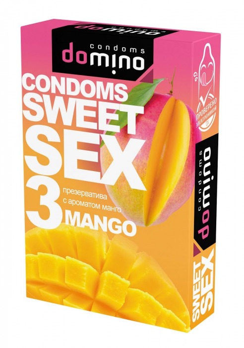 Презервативы для орального секса DOMINO Sweet Sex с ароматом манго - 3 шт. - Domino - купить с доставкой в Волгограде