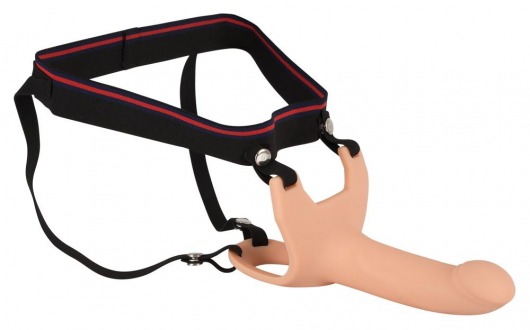 Силиконовый полый страпон на ремнях Silicone Strap-on - 16 см. - Orion - купить с доставкой в Волгограде