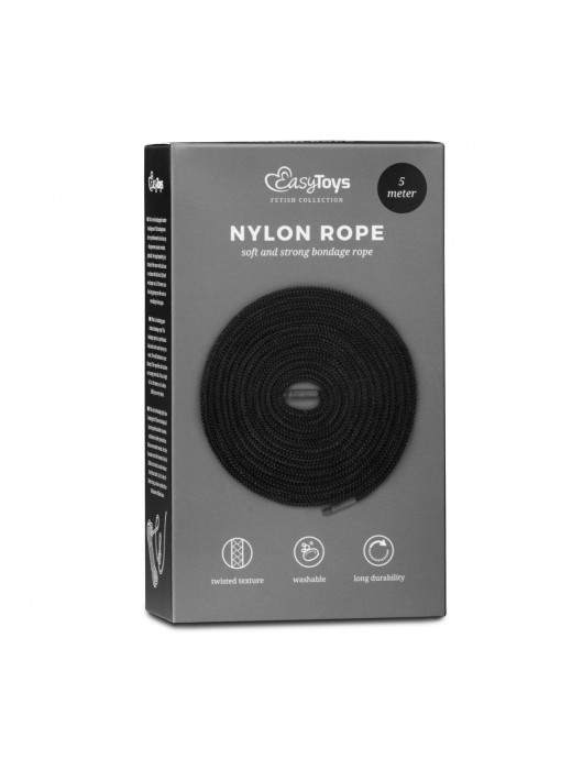 Черная веревка для бондажа Easytoys Bondage Rope - 5 м. - Easy toys - купить с доставкой в Волгограде