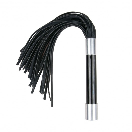 Черная плеть Easytoys Flogger With Metal Grip - 38 см. - Easy toys - купить с доставкой в Волгограде