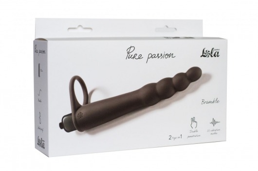 Черная вибронасадка для двойного проникновения Bramble - 16,5 см. - Lola Games - купить с доставкой в Волгограде