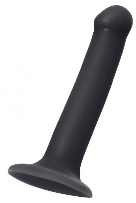 Черный фаллос на присоске Silicone Bendable Dildo M - 18 см. - Strap-on-me - купить с доставкой в Волгограде