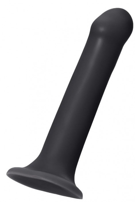 Черный фаллос на присоске Silicone Bendable Dildo L - 19 см. - Strap-on-me - купить с доставкой в Волгограде