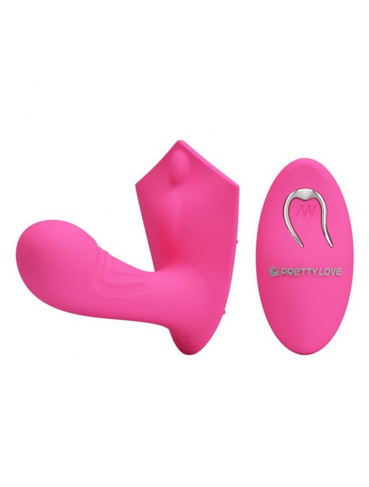 Розовый вибромассажёр Walker с пультом ДУ - Baile