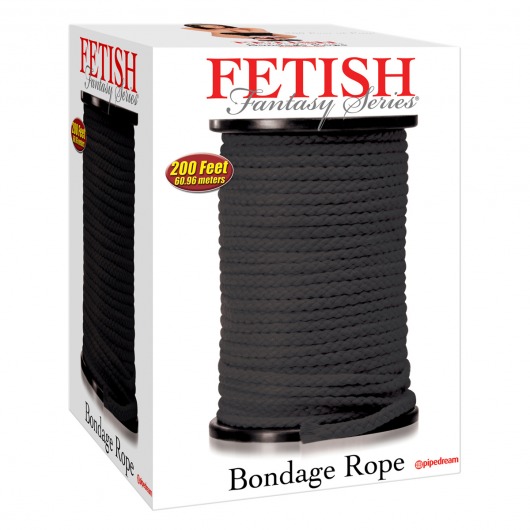 Черная веревка для связывания Bondage Rope - 60,9 м. - Pipedream - купить с доставкой в Волгограде