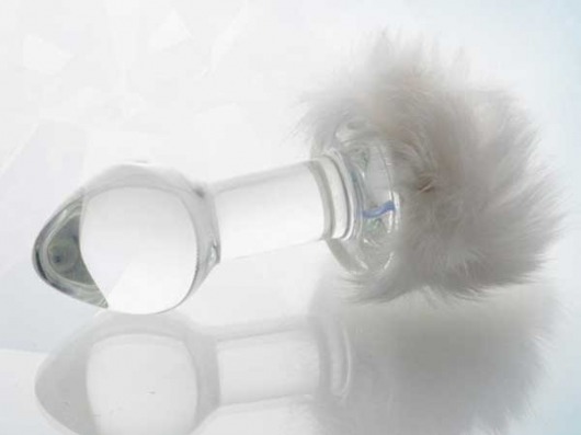 Стеклянная анальная втулка с хвостиком - 9,5 см. - Sexus - купить с доставкой в Волгограде