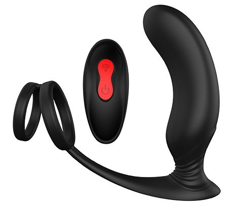 Черный массажер простаты REMOTE P-PLEASER - Dream Toys - в Волгограде купить с доставкой