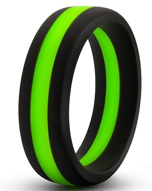 Черно-зеленое эрекционное кольцо Silicone Go Pro Cock Ring - Blush Novelties - в Волгограде купить с доставкой