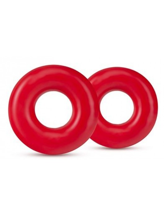 Набор из 2 красных эрекционных колец DONUT RINGS OVERSIZED - Blush Novelties - в Волгограде купить с доставкой