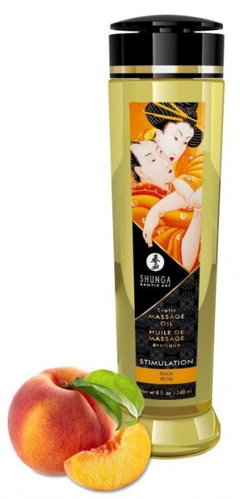 Массажное масло для тела с ароматом персика Stimulation - 240 мл. - Shunga - купить с доставкой в Волгограде