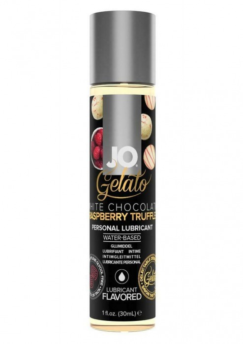Лубрикант с ароматом трюфелей из белого шоколада и малины JO GELATO WHITE CHOCOLATE RASPBERRY TRUFFLE - 30 мл. - System JO - купить с доставкой в Волгограде