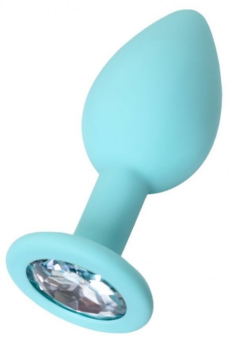 Мятная анальная пробка с прозрачным кристаллом Brilliant - 7 см. - ToyFa - купить с доставкой в Волгограде