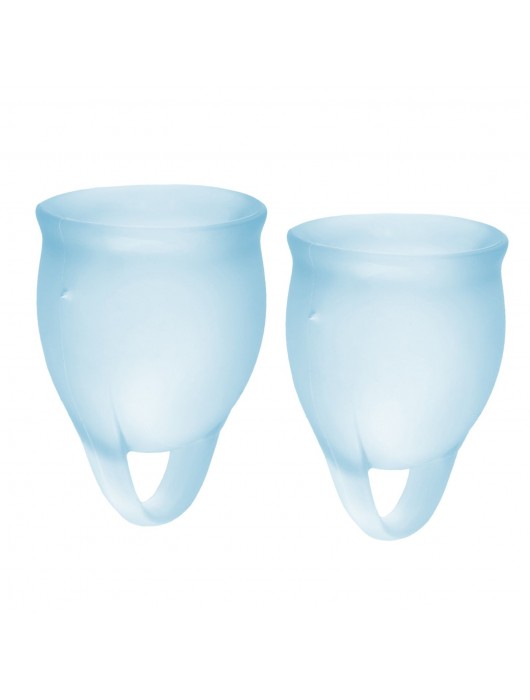 Набор голубых менструальных чаш Feel confident Menstrual Cup - Satisfyer - купить с доставкой в Волгограде