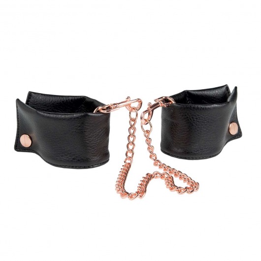 Черные мягкие наручники Entice French Cuffs с цепью - California Exotic Novelties - купить с доставкой в Волгограде