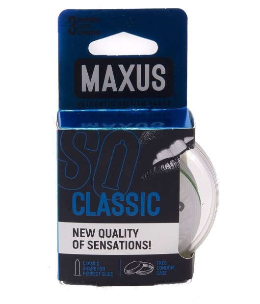 Классические презервативы в пластиковом кейсе MAXUS Classic - 3 шт. - Maxus - купить с доставкой в Волгограде