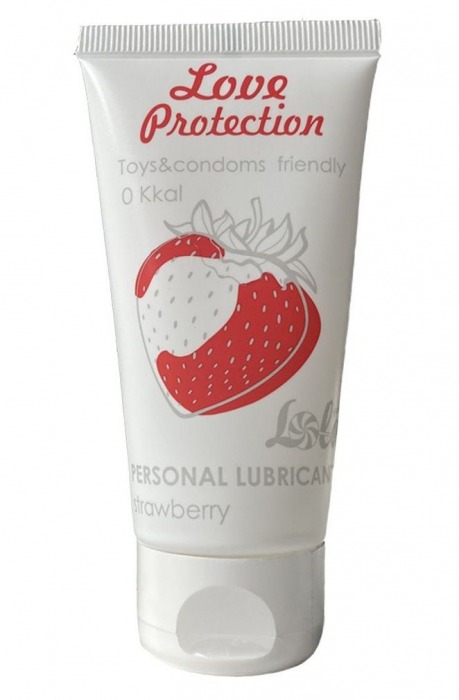 Лубрикант на водной основе с ароматом малины Love Protection Strawberry - 50 мл. - Lola Games - купить с доставкой в Волгограде