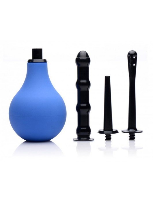 Анальный душ с 3 насадками Premium One-way Valve Anal Douche Set - XR Brands - купить с доставкой в Волгограде