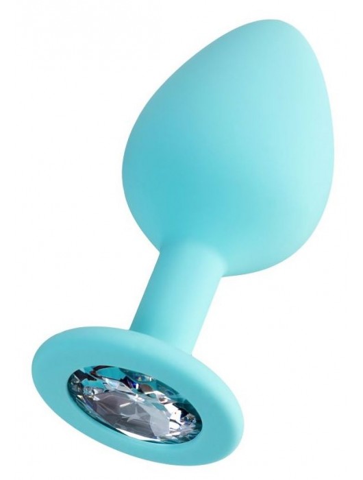 Мятная анальная втулка Brilliant с прозрачным кристаллом - 8 см. - ToyFa - купить с доставкой в Волгограде