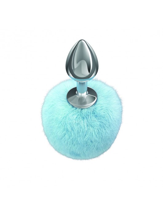 Серебристая анальная пробка с голубым пушистым хвостиком Twinkle - Lola Games - купить с доставкой в Волгограде