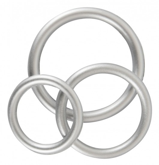 Набор из 3 эрекционных колец под металл Metallic Silicone Cock Ring Set - Orion - в Волгограде купить с доставкой