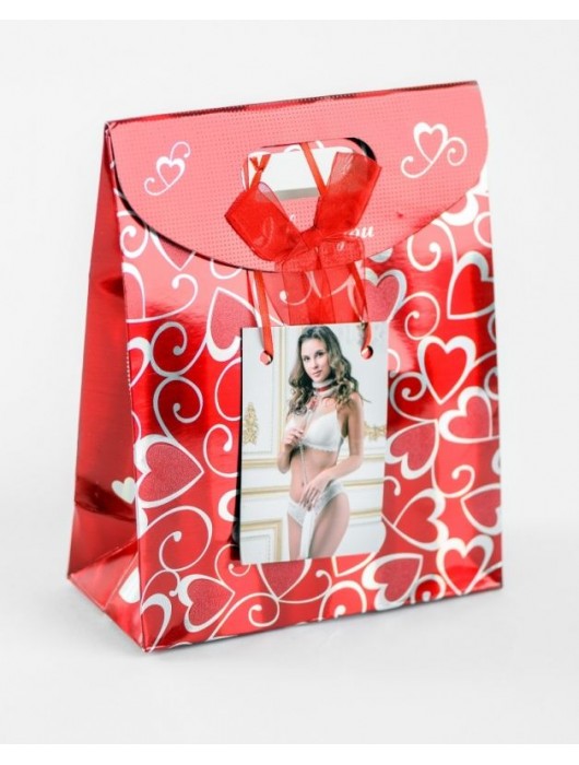 Бело-красный ошейник из натуральной кожи с нежным мехом - БДСМ Арсенал - купить с доставкой в Волгограде