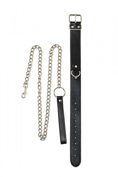 Черный ошейник с поводком Wild - Lola Games - купить с доставкой в Волгограде