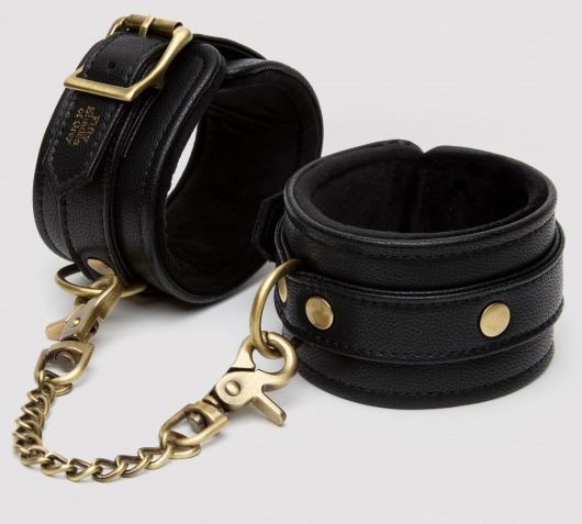 Черные оковы на ноги Bound to You Faux Leather Ankle Cuffs - Fifty Shades of Grey - купить с доставкой в Волгограде