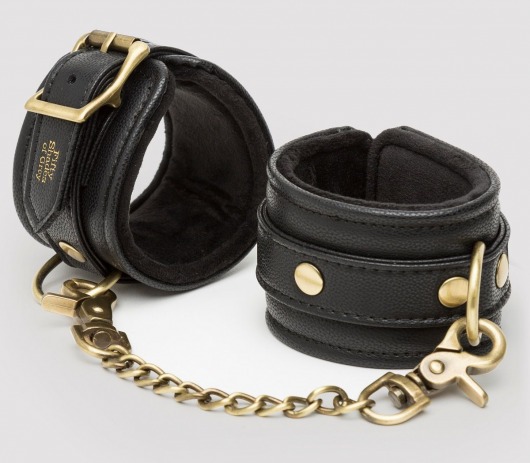 Черные наручники Bound to You Faux Leather Wrist Cuffs - Fifty Shades of Grey - купить с доставкой в Волгограде