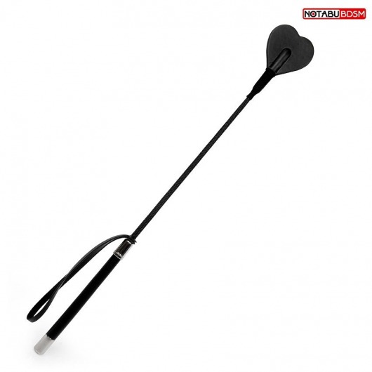 Черный стек с наконечником-сердечком - 54 см. - Notabu - купить с доставкой в Волгограде