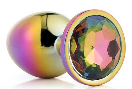 Голографическая анальная втулка с радужным кристаллом - 7,1 см. - Dream Toys - купить с доставкой в Волгограде